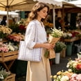 thumbnail image 4 of French Vintage Floral Printed Canvas Tote Bag, Large Capacity Casual Shoulder Handbag for Women Shopping, Travel , Daily, 4 of 6