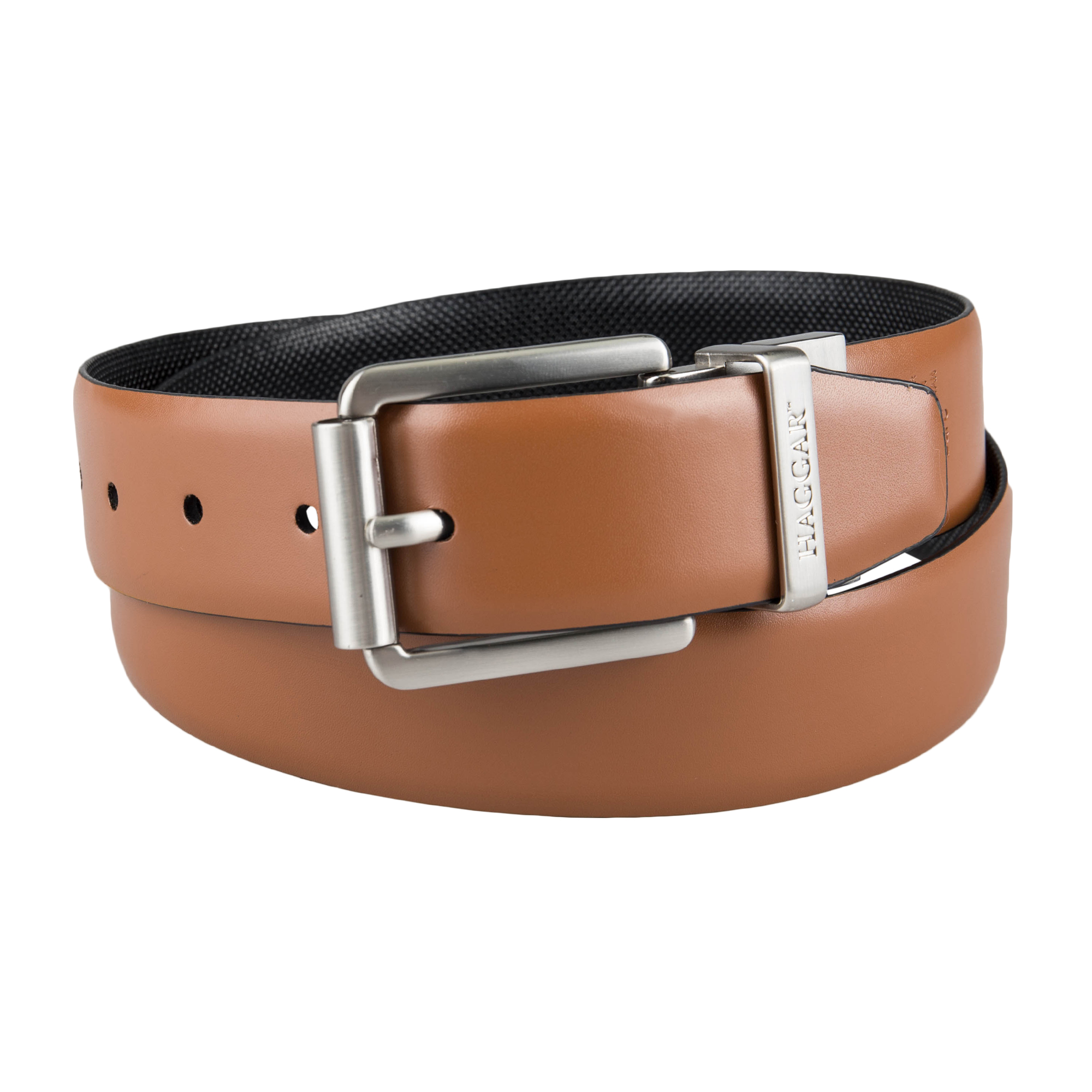 Haggar Men's Textured Reversible Two-in-One Belt