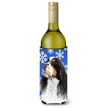

Caroline s Treasures SC9361LITERK Springer Spaniel Winter Snowflakes Holiday Wine Bottle Hugger Wine Bottle multicolor