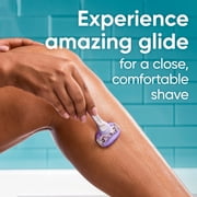 Venus ComfortGlide with aTouch of Vitamin E, Womens 3 Blade Disposable Razor, 2 Count, Purple