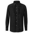 thumbnail image 2 of Lolmot Gothic Shirt for Men, Medieval Steampunk Stage Performance Costume Black Long Sleeve Lapel Court Shirts Halloween Cosplay Blouses, 2 of 5