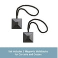 thumbnail image 4 of Kenney Modern Square End Decorative Magnetic Rope Tieback Set for Curtains and Drapes, Black, Set of 2, 4 of 4