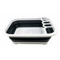 SAMMART 7.3L (1.9 Gallon) Collapsible Plastic Dish Drainer with Drainer Board-Foldable Drying Rack Set - Portable Dinnerware Organizer-Space Saving