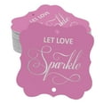 thumbnail image 1 of Inkdotpot Real Silver Foil Bracket Shape Paper Hang Tags Let Love Sparkle Wedding Favor Tags Pack Of 50, 1 of 6