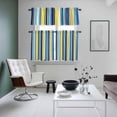 thumbnail image 4 of Blue Stripe Kitchen Curtains Sets for Windows 24 Inch Length, Yellow Colorful Striped Modern Abstract Rod Pocket Window Treatments Tier Curtains and Valances Set for Bedroom/Bathroom, 4 of 8