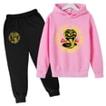 thumbnail image 3 of Sudadera con capucha y pantalones de manga larga con estampado de Cobra Kai para niños, ropa informal de primavera y otoño, 2 piezas, chándal de 3 a 12 años para niñas y niños, 3 of 5