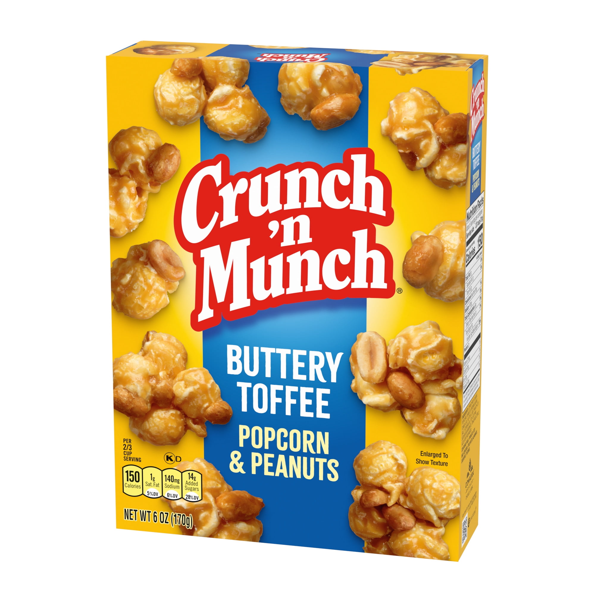 CRUNCH 'N MUNCH Buttery Toffee Popcorn with Peanuts, 6 oz