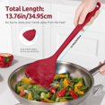 thumbnail image 4 of U-Taste 600ºF Heat Resistant Wok Spatula: 13.76" Long, 3.63" Wide Silicone Cooking Tools with Flexible Edge & Sturdy Core, for Kitchen Stir Fry, Serving, Scoop, in Non-Stick Pan, Carbon Steel (Red), 4 of 9