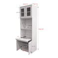 thumbnail image 5 of Kings Brand Furniture Tall Kitchen Pantry, Microwave Storage Cabinet, White, 5 of 6