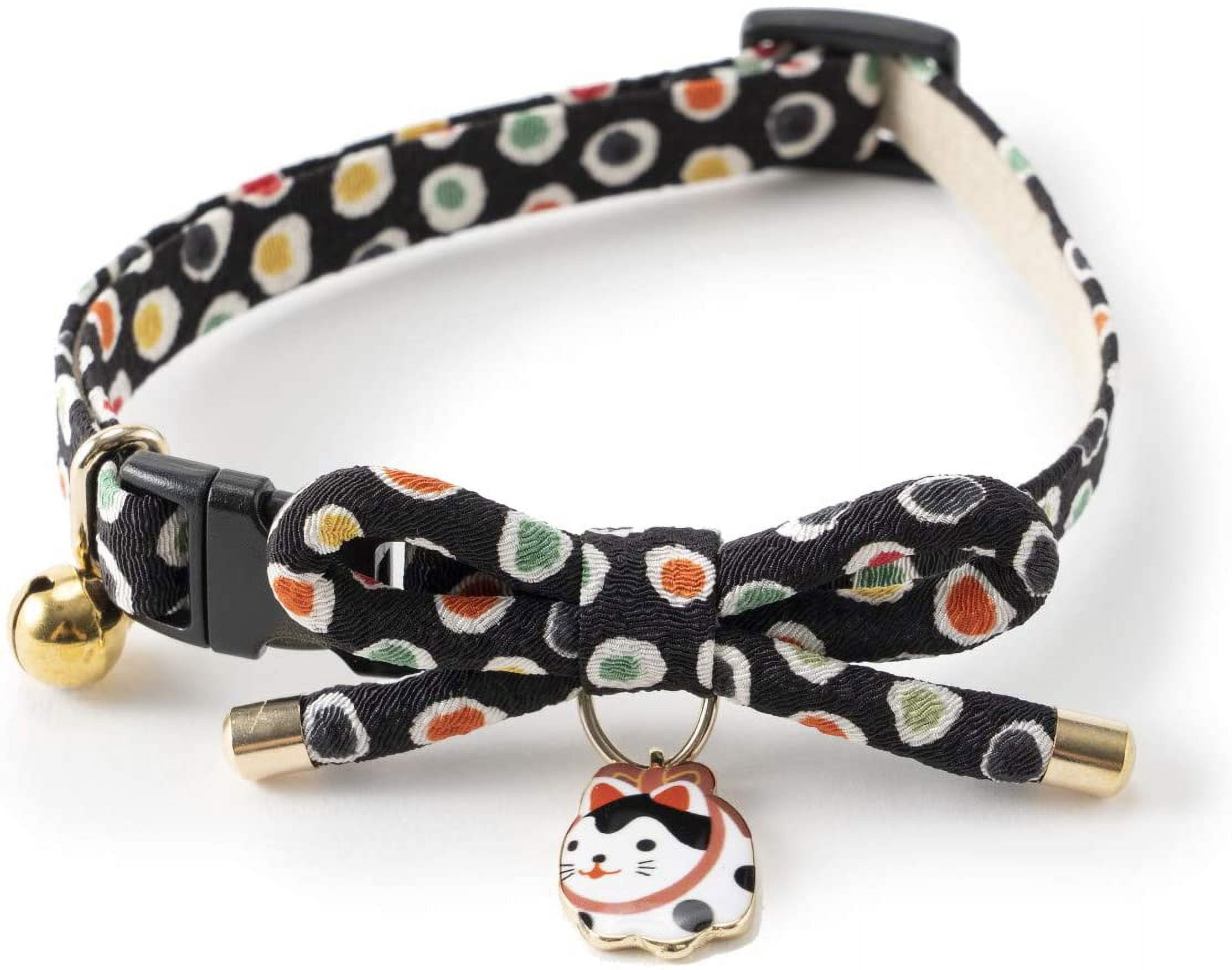 Necoichi ZEN Hariko Charm Cat Collar (Black)