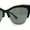 Matte Black - Green, variant on Womens Half Rim Elegant Metal Brow Designer Cat Eye Sunglasses Tortoise - Brown