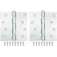 thumbnail image 3 of Stone Harbor Hardware 4" Ball-Bearing Door Hinges, Square Corner, Satin Chrome, 2-Pack, 3 of 4