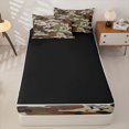 thumbnail image 4 of Homewish Wild Mallard Duck Zipper Twin Comforter Sets with Fitted Sheet and 2 Pillowcases,Rustic Green Brown Camo Zipper Bedding Set,Black Reversible,4 Pieces, 4 of 7