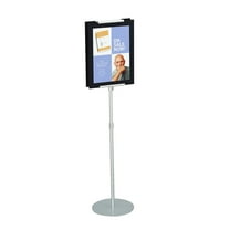 Quartet, QRT7923, 2-sided Freestanding Sign Stand, 1 Each, Silver