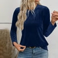 thumbnail image 6 of Womens Velvet Top Ribbed Long Sleeve Shirts Crew Neck Casual Tunic Tops Dressy Solid Color Blouses Spring Outfits for Women 2026, 6 of 9