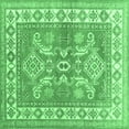 thumbnail image 1 of Ahgly Company Indoor Square Geometric Emerald Green Traditional Area Rugs, 6' Square, 1 of 4