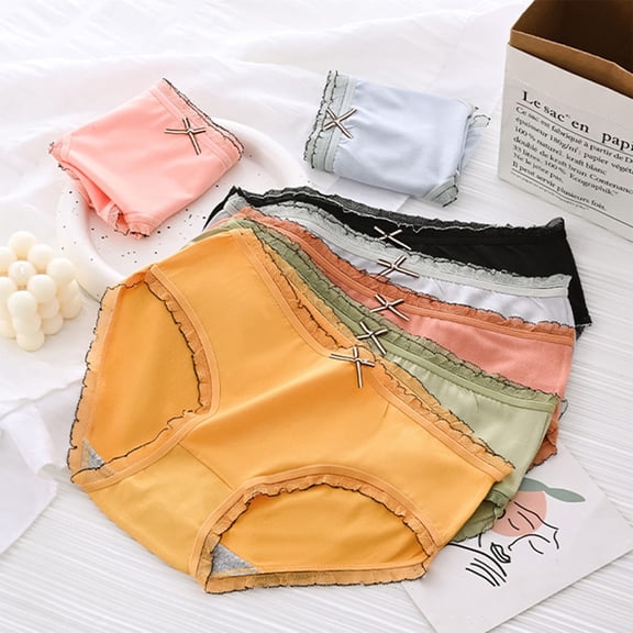 Swuxness Women's Seamless Cheeky Briefs Mid Waisted Silk Breathable Soft Comfortable Daily Soft Strench Panties