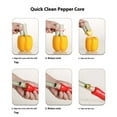 thumbnail image 7 of Gnmfd Two in One Chili Pepper Remover Corer Vegetable Fruit Core Extractor Tool Quick Core Removal Compact Easy Clean Green Pepper Tomato Apple Vegetable Fruit Prep Kitchen Cooking Essential, 7 of 7
