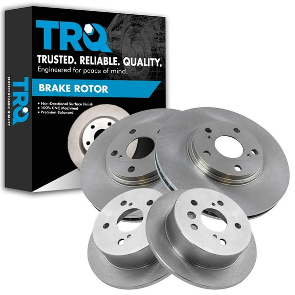 TRQ Front & Rear Brake Rotors Set Fits Select 2002-2004 Toyota Camry