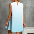 thumbnail image 4 of Vestido Corto para Mujeres Verano Moda Casual Impreso Lado Plisado Cuello Redondo sin Mangas, 4 of 7