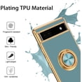 thumbnail image 3 of for Google Pixel 6A Case with Ring Holder Kickstand 360 Degree Rotation  Car Finger Soft TPU Slim Cover Shockproof Full Body Protective Phone Case for Google Pixel 6a 6.1", Gray Green, 3 of 8
