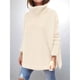 thumbnail image 5 of Suéteres de Cuello Alto de Gran Tamaño para Mujer, Larga de Murciélago, Dobladillo Abierto, Túnica, Suéter de Punto, Tops Albaricoque M, 5 of 8