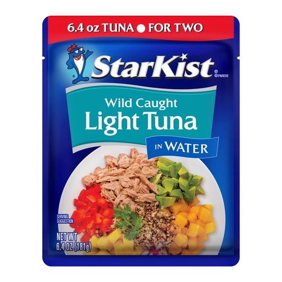 StarKist Light Tuna in Water, Wild Caught, 19g Protein, 6.4 oz Pouch
