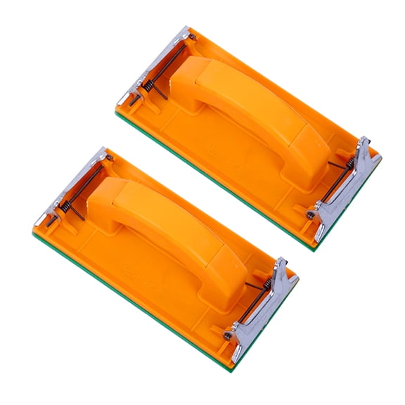 GARVALON 2Pcs Hand Sander for Crafts Orange Metal Right Angle Sanding Stick for Daily Use