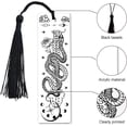 thumbnail image 3 of Snake Book Mark Skull Book Markers Transparent Acrylic Rectangle Holiday Star Monty Python Eclipse Decoration Bookmark with Tassel for Reading Teacher Student 4.6 x 1.3 Inch, 3 of 8