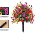 thumbnail image 2 of 23 Inch Violet Flowers Topiary Trees Artificial Outdoor Faux Flowers for Outdoor Planters Artificial Shrubs with Ground Spike Fade Resistant Fake Floral Plants Garden Stakes Decorations (multi), 2 of 5