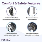 ProHeal Premium Wheelchair with Removable Desk Arms, Swing Away Foot Rests, 20 Seat