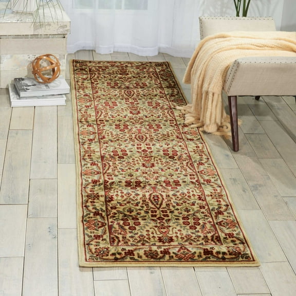 Nourison Persian Arts Bordered Ivory 2'3" x 12' Area Rug, (2x12)