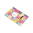 thumbnail image 4 of MKHERT Cute Cats Kittens Colorful Seamless Pattern Placemats Table Mats for Dining Room Kitchen Table Decoration 12x18 inch,Set of 6, 4 of 4