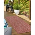 thumbnail image 5 of Rugs.com Outdoor Solid Collection Rug – 6 Ft Runner Rust Red Flatweave Rug Perfect For Hallways, Entryways, 5 of 7