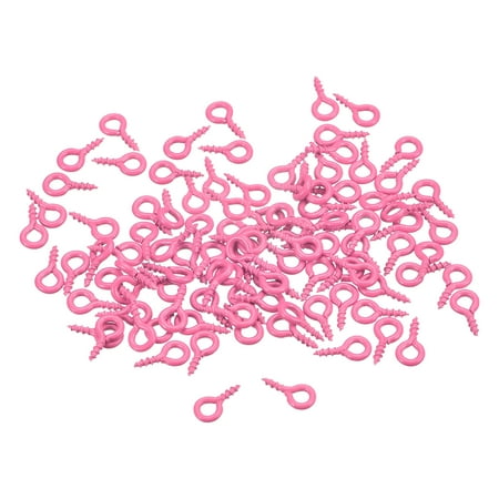 

200 Pack Small Screw Eye Hooks Mini Eyelets Screws 4x8x1mm Dark Pink