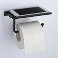thumbnail image 1 of Toilet Paper Holder with Shelf Multipurpose Rustproof Toilet Rack for Home Bathroom Hotel Restaurant Black, 1 of 1