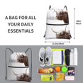 thumbnail image 3 of Wukai Yak Waterproof Drawstring Backpack with Zipper Pocket,Large Foldable Gym Bag for Women and Men, Perfect for Sports, Yoga, and Travel, 3 of 8