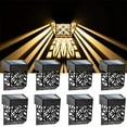 thumbnail image 4 of Lojalitet - Paquete de 8 luces LED solares para vallas, iluminación decorativa para jardín, postes, patio, puerta de entrada, escalones y escaleras, 4 of 5