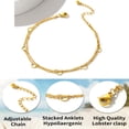 thumbnail image 5 of ChainsHouse Stainless Steel Stacking Boho Anklet with Delicate Bead Chains, Hypoallergenic, 8-10 in (Women's), 5 of 7