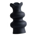 thumbnail image 4 of Jarrón de cerámica, jarrón decorativo, jarrón de flores secas, jarrón sencillo bohemio elegante, Negro 16cm, 4 of 9