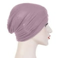 thumbnail image 4 of EnJoCho Elastic Caps for Ladies Women Stretch Cloth Forehead Headwear Soft Hat Linen Turban Hat Bottoming Hat, 4 of 5