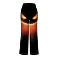 thumbnail image 6 of TTUHYWXI Womens Halloween Pajama Pants Cute Halloween Printed Wide Leg Pj Pants Loose Fit Sleepwear Baggy Drawstring Bottoms (Brown, M), 6 of 6
