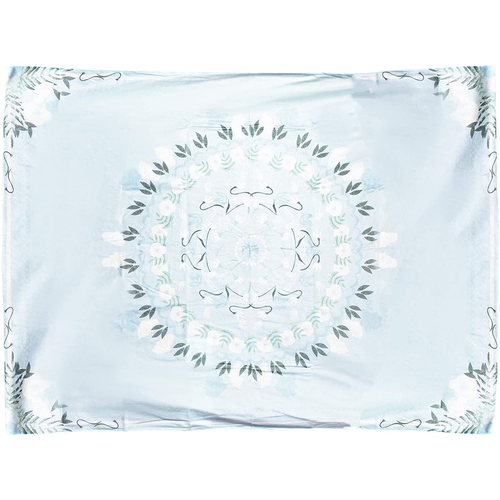 Juvale Light Blue Bohemian Mandala Wall Hanging Decor, Floral Tapestries Wall Decor 59'x80'