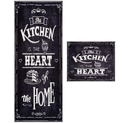 wunderlin Kitchen Rugs Runner Collection Non-Slip Kitchen Washable Rugs for Kitchen Floor Set Carpet Kitchen Rugs Kitchen Decorations Theme Sets of Two (Heart)