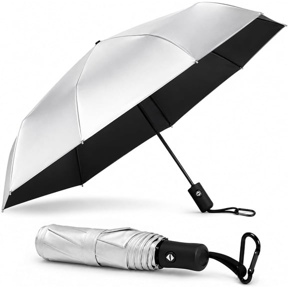 UPF 50 UV Umbrellas for Sun Protection 41 Inch,Large Automatic Umbrellas for Rain Windproof, Compact Folding UV Blocking for Beach, Golf, Hiking & Daily Use