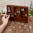 thumbnail image 3 of Miniature Wooden Bookshelf 1:12 Scale Brown Mini Bookcase Display Shelf Mini Wood Bookcase Model Miniature Furniture Wooden Display Cabinet Bookcase for Furniture Accessories DIY, 3 of 5