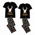 thumbnail image 3 of LuLiaMenton Matching Couples Christmas Pajamas Reindeer Lights Short Sleeve Long Pants Set, 3 of 5