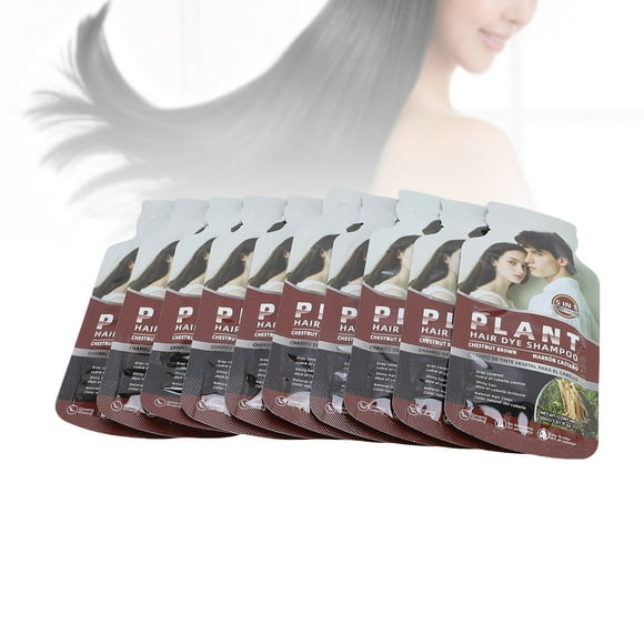 Bubble Hair Dye, Chestnut Brown Bubble Hair Dye Gentle Grey Hair Coverage 10 PCS for All Hair Type