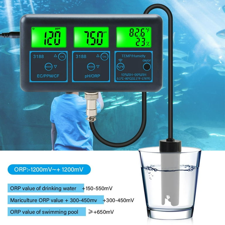 Tuya Wifi 7In1 Water Quality Tester Multi-Parameter Water Analyzer Digital  Ph Ec