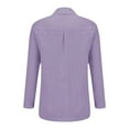 thumbnail image 5 of Yigetop Linen Button Down Shirt Women! Womens Casual Long Sleeve Cotton Blouse Loose Fit Collared Work Gauze Tops with Pocket Womens Linen Tops Clear L, 5 of 9